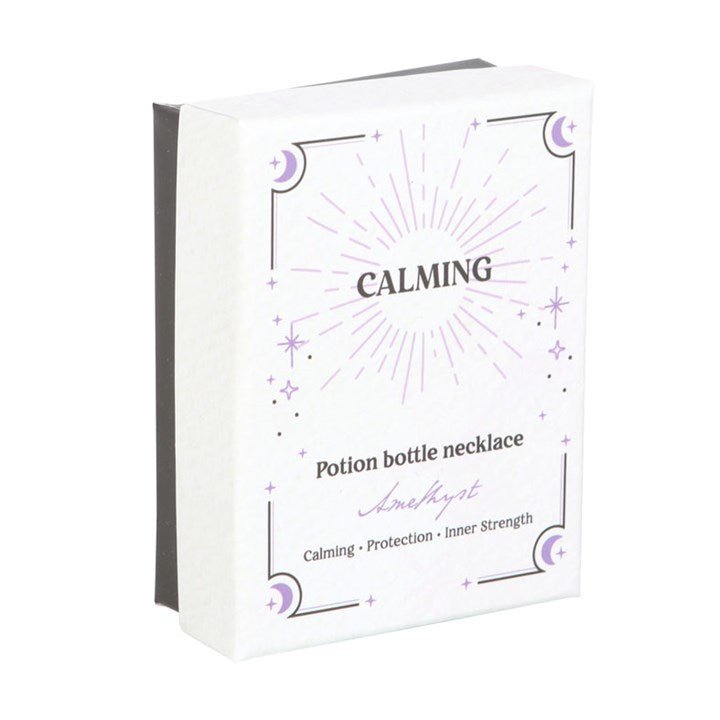 Calming Amethyst Crystal Chip Potion Bottle Necklace | Inspired Creative Gifts | UK Supplier