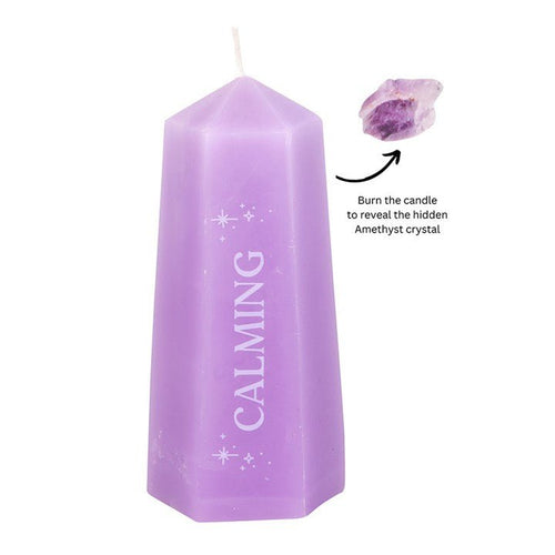 Calming Crystal Candle with Rough Amethyst | Candles | Inspired Creative Gifts