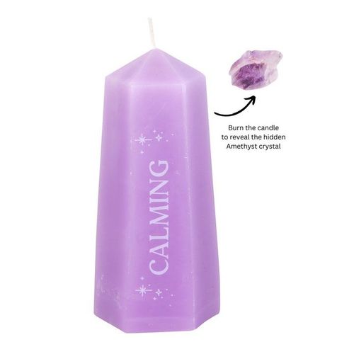 Calming Crystal Candle with Rough Amethyst | Inspired Creative Gifts | UK Supplier