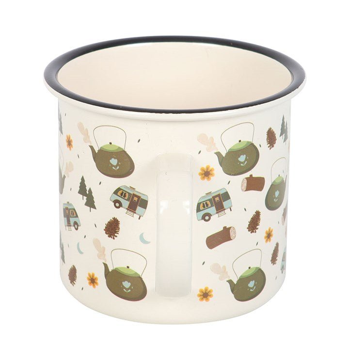 Camping Print Enamel Mug | Inspired Creative Gifts | UK Supplier