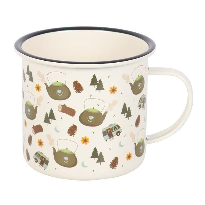 Camping Print Enamel Mug | Inspired Creative Gifts | UK Supplier
