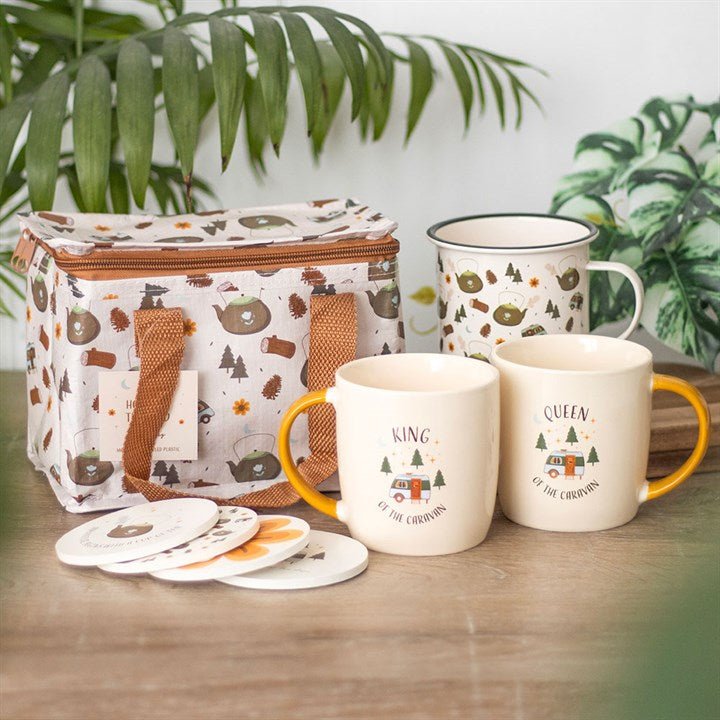 Camping Print Enamel Mug | Inspired Creative Gifts | UK Supplier