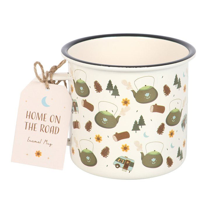 Camping Print Enamel Mug | Inspired Creative Gifts | UK Supplier