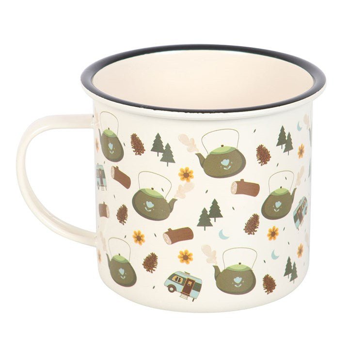Camping Print Enamel Mug | Inspired Creative Gifts | UK Supplier