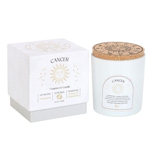 Cancer Orange & Chamomile Gemstone Zodiac Candle | Inspired Creative Gifts | UK Supplier