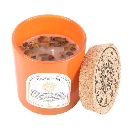 Capricorn Sandalwood & Jasmine Gemstone Zodiac Candle | Inspired Creative Gifts | UK Supplier