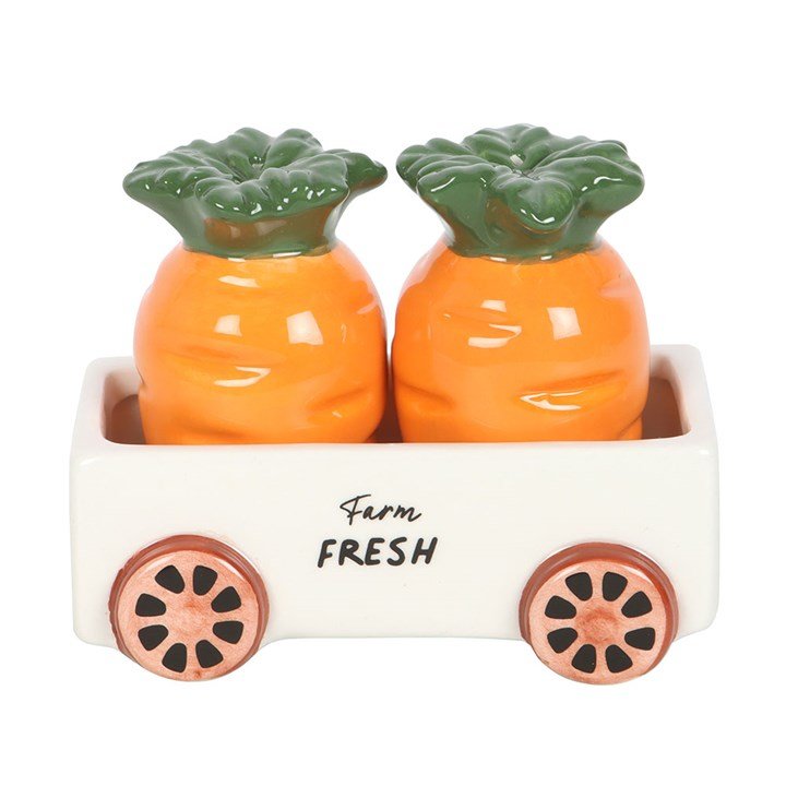 Carrot Salt and Pepper Shakers in Wagon | Inspired Creative Gifts | UK Supplier