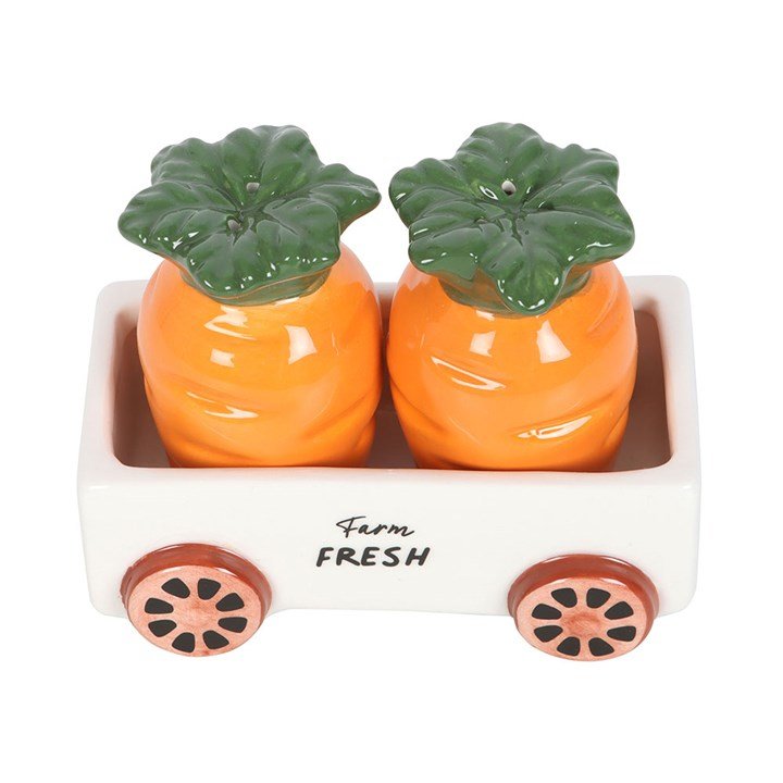 Carrot Salt and Pepper Shakers in Wagon | Inspired Creative Gifts | UK Supplier