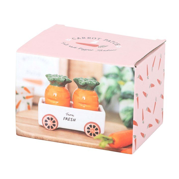 Carrot Salt and Pepper Shakers in Wagon | Inspired Creative Gifts | UK Supplier