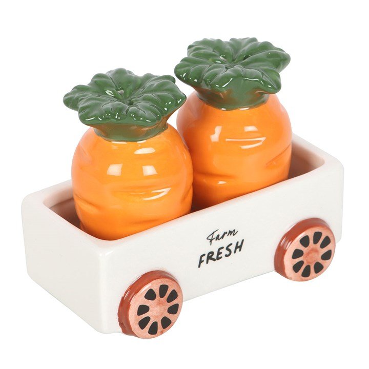 Carrot Salt and Pepper Shakers in Wagon | Inspired Creative Gifts | UK Supplier