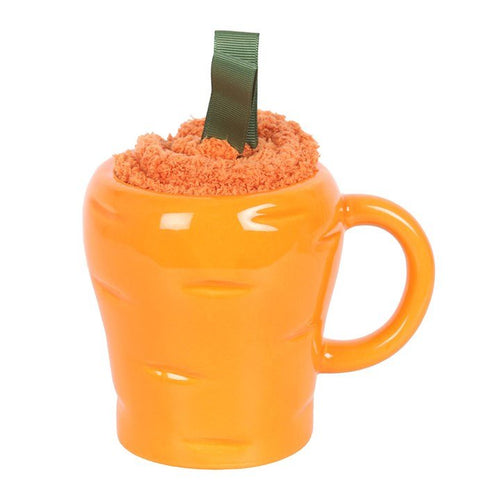 Carrot Shaped Mug and Socks Set | Inspired Creative Gifts | UK Supplier