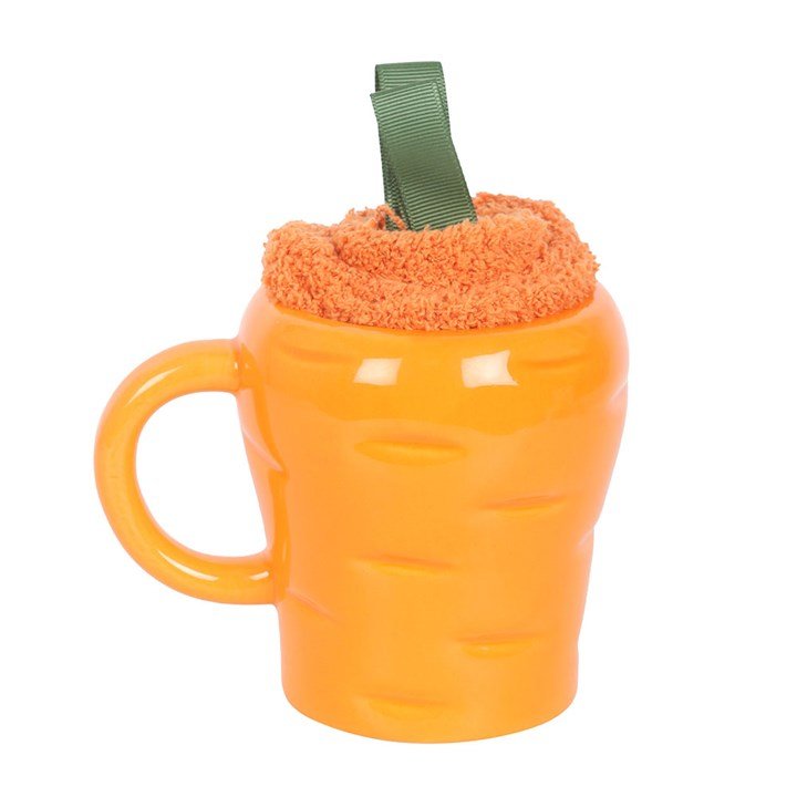 Carrot Shaped Mug and Socks Set | Inspired Creative Gifts | UK Supplier