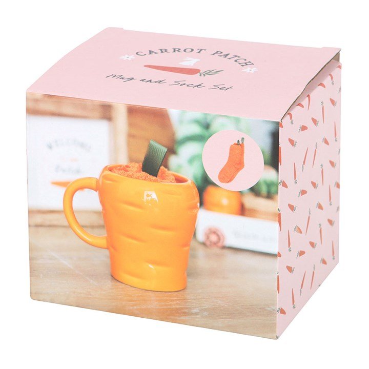 Carrot Shaped Mug and Socks Set | Inspired Creative Gifts | UK Supplier