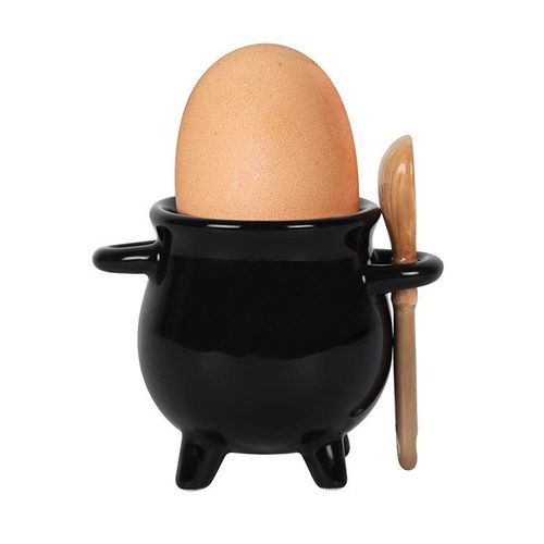 Cauldron Egg Cup with Broom Spoon | Inspired Creative Gifts | UK Supplier