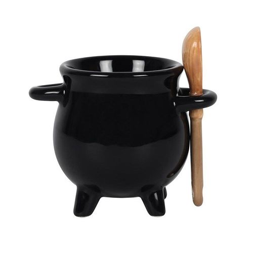 Cauldron Egg Cup with Broom Spoon | Inspired Creative Gifts | UK Supplier