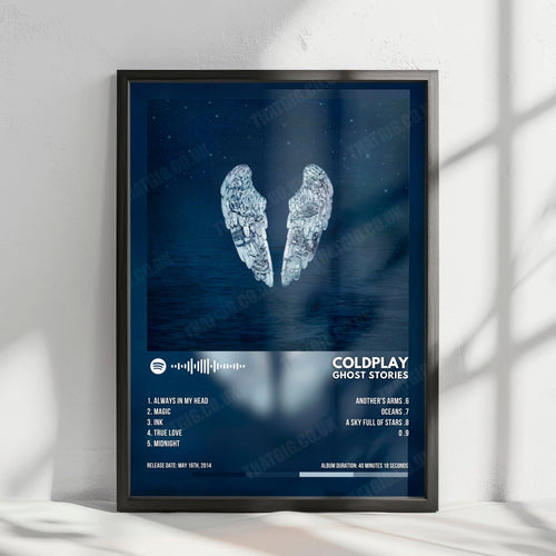 Coldplay "Ghost Stories" Album Cover Poster - with Complete Tracklist | Album Cover | Inspired Creative Gifts