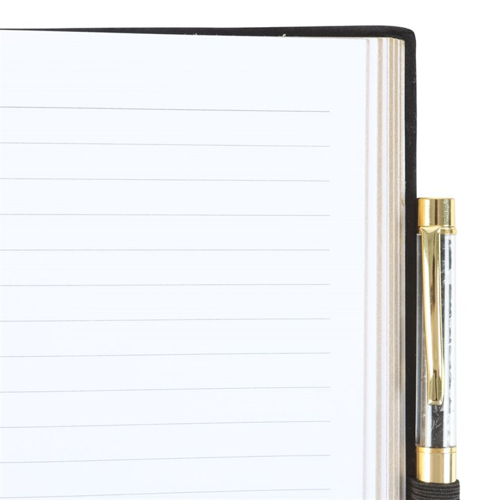 Astrology Wheel Journal with Black Obsidian Pen | Notebook