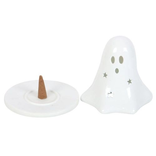 Ceramic Ghost Tealight and Incense Cone Holder | Inspired Creative Gifts | UK Supplier