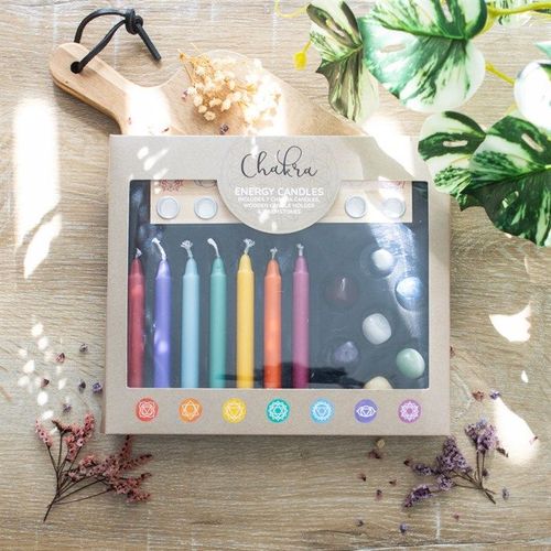 Chakra Energy Candle and Crystal Gift Set | Inspired Creative Gifts | UK Supplier