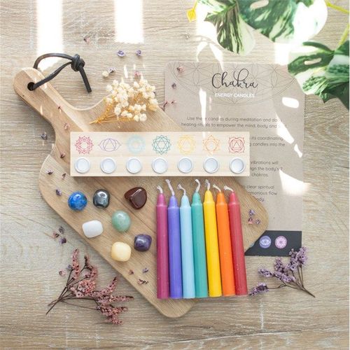 Chakra Energy Candle and Crystal Gift Set | Inspired Creative Gifts | UK Supplier