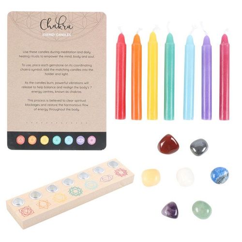 Chakra Energy Candle and Crystal Gift Set | Inspired Creative Gifts | UK Supplier