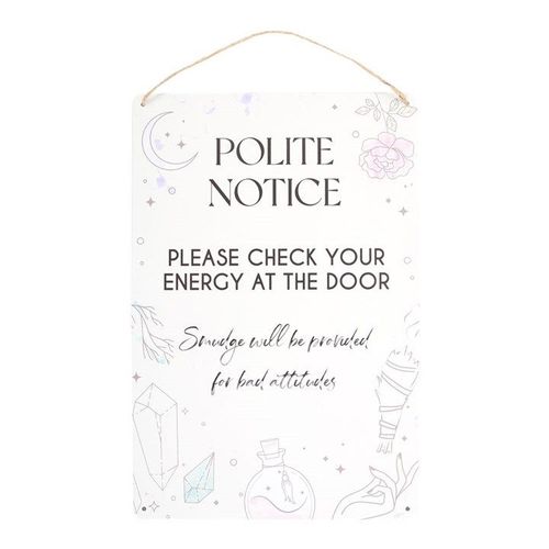 Check Your Energy at the Door Metal Hanging Sign | Inspired Creative Gifts | UK Supplier