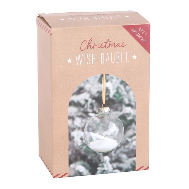 Christmas Wish Hanging Glass Bauble | Inspired Creative Gifts | UK Supplier