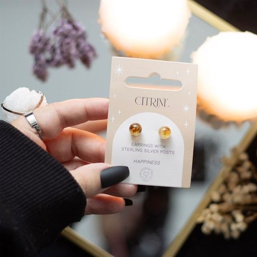 Citrine Semi Precious Crystal Earrings | Inspired Creative Gifts | UK Supplier