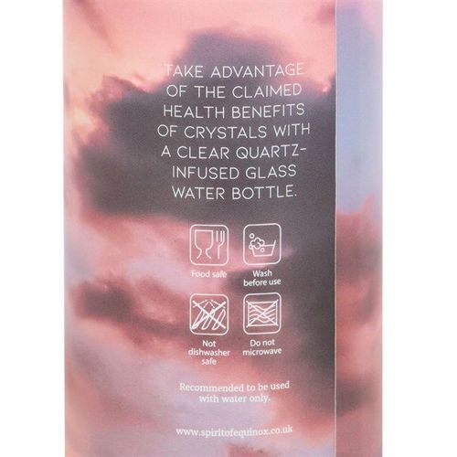 Clear Quartz Body and Soul Glass Water Bottle | Inspired Creative Gifts | UK Supplier