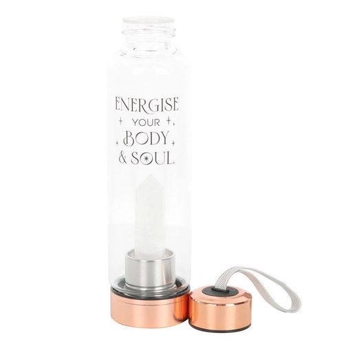 Clear Quartz Body and Soul Glass Water Bottle | Inspired Creative Gifts | UK Supplier