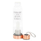 Clear Quartz Body and Soul Glass Water Bottle | Inspired Creative Gifts | UK Supplier