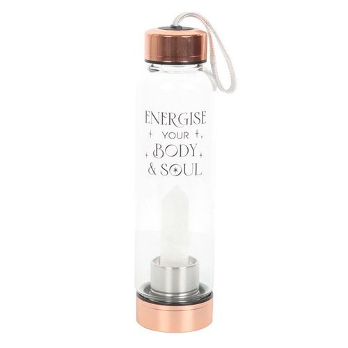 Clear Quartz Body and Soul Glass Water Bottle | Inspired Creative Gifts | UK Supplier