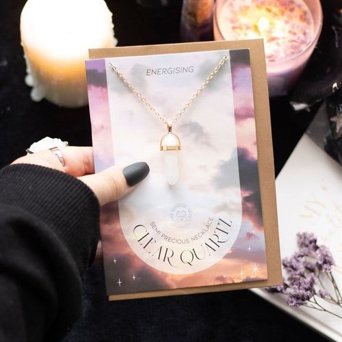 Clear Quartz Crystal Necklace Card | Inspired Creative Gifts | UK Supplier