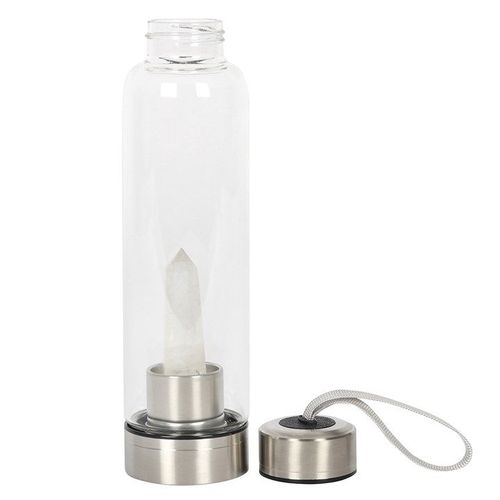 Clear Quartz Energising Glass Water Bottle | Inspired Creative Gifts | UK Supplier