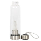 Clear Quartz Energising Glass Water Bottle | Inspired Creative Gifts | UK Supplier