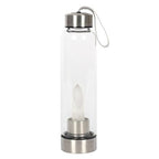 Clear Quartz Energising Glass Water Bottle | Inspired Creative Gifts | UK Supplier