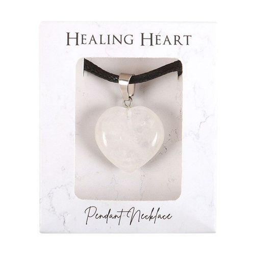 Clear Quartz Healing Crystal Heart Necklace | Inspired Creative Gifts | UK Supplier