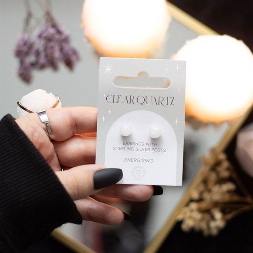 Clear Quartz Semi Precious Crystal Earrings | Inspired Creative Gifts | UK Supplier