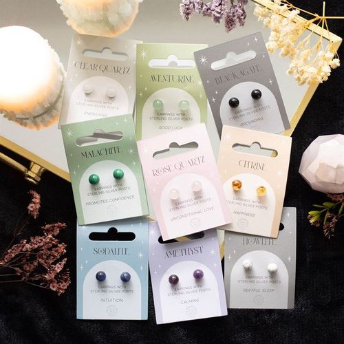 Clear Quartz Semi Precious Crystal Earrings | Inspired Creative Gifts | UK Supplier