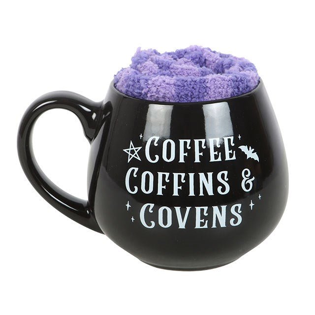 Coffee, Coffins & Covens Mug and Socks Set | Inspired Creative Gifts | UK Supplier
