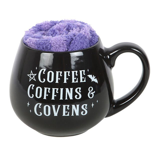 Coffee, Coffins & Covens Mug and Socks Set | Inspired Creative Gifts | UK Supplier