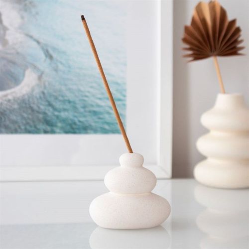Cream Speckle Balancing Stones Incense Stick Holder | Inspired Creative Gifts | UK Supplier