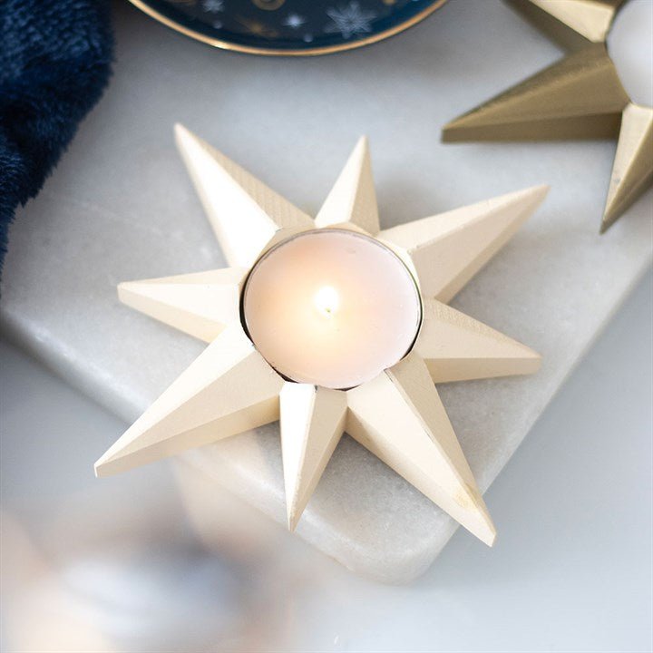 Cream Star Tealight Candle Holder | Inspired Creative Gifts | UK Supplier