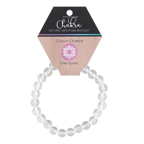 Crown Chakra Clear Quartz Gemstone Bracelet | Inspired Creative Gifts | UK Supplier