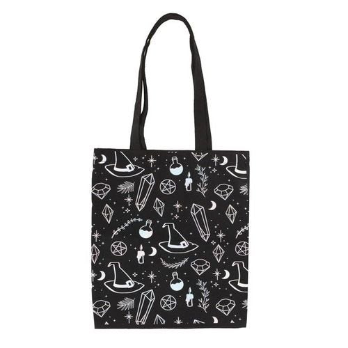 Crystal Witch Print Polycotton Tote Bag | Inspired Creative Gifts | UK Supplier