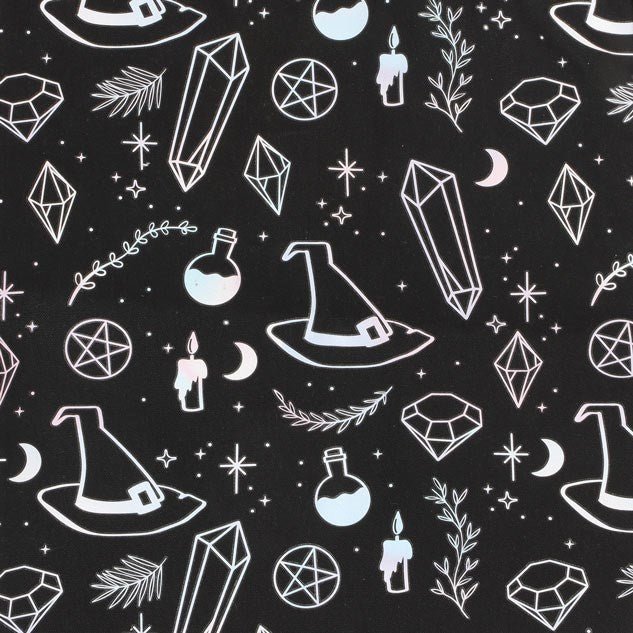 Crystal Witch Print Polycotton Tote Bag | Inspired Creative Gifts | UK Supplier