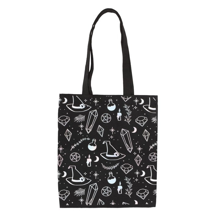 Crystal Witch Print Polycotton Tote Bag | Inspired Creative Gifts | UK Supplier