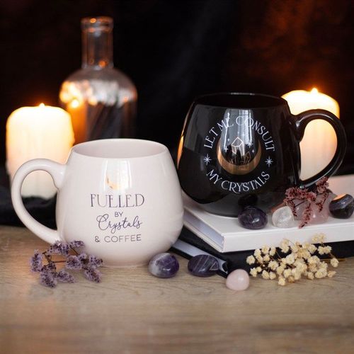Crystals and Coffee Rounded Mug | Inspired Creative Gifts | UK Supplier