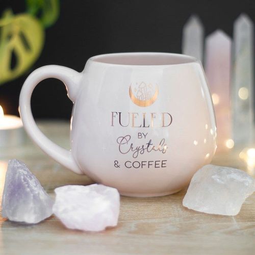 Crystals and Coffee Rounded Mug | Inspired Creative Gifts | UK Supplier
