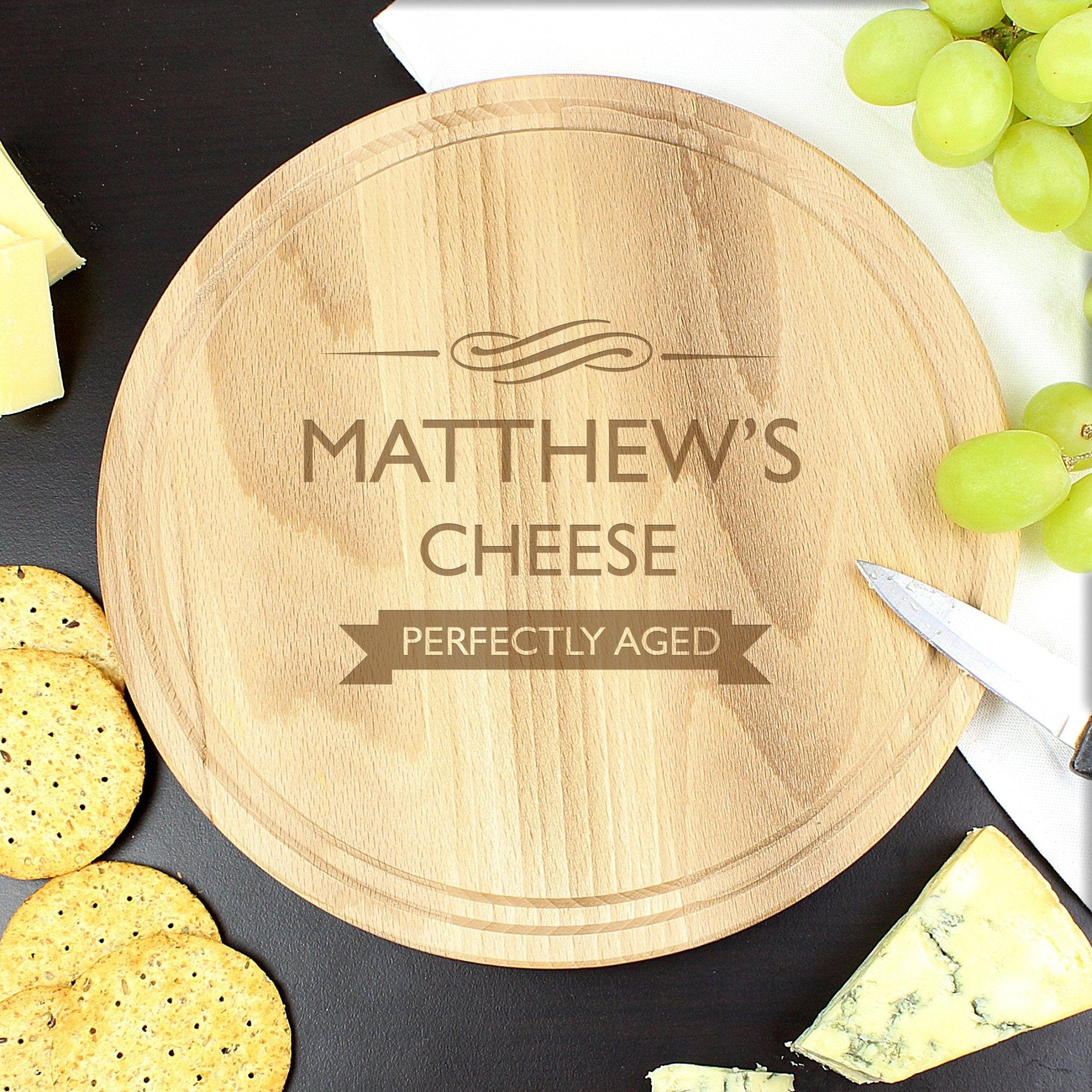 Custom Aged Round Chopping Board | Ideal Gift for Any Occasion! | Inspired Creative Gifts